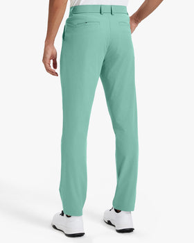 Vytroon Mens Golf Pants All-Day Stretch Chinos – Water-Resistant Quick Dry Trousers, 4 Pockets, Seafoam Green, 32W x 34L