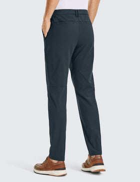 CRZ YOGA Men's All Day Comfy Golf Pants – Quick-Dry, Lightweight Work Trousers (34W x 32L) True Navy