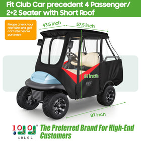 Open PVC window view through 10L0L enclosure for Club Car Precedent.