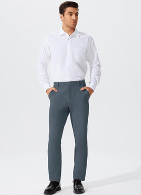QPNGRP LronGrey pants belt-loops detail supports comfortable waist fit