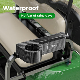 10L0L Golf Cart Armrest with Cup Holder Universal Fit for EZGO Club Car Yamaha | Premium Rear Seat Arm Rest with Phone Holder Carbon Fiber