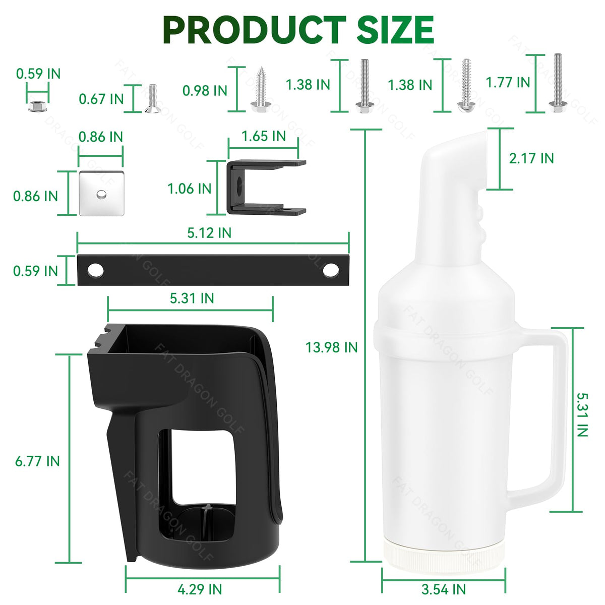 Panglong Precedent No-Drilling Golf Sand Bottle with Handle – 35oz 2-Pack for Club Car Precedent
