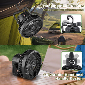 Roykaw Golf Cart Fan 10400mAh – 24H Portable Cooling with LED Light (2-Pack)