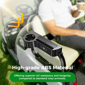 10L0L Golf Cart Armrest with Cup Holder Universal Fit for EZGO Club Car Yamaha | Premium Rear Seat Arm Rest with Phone Holder Carbon Fiber