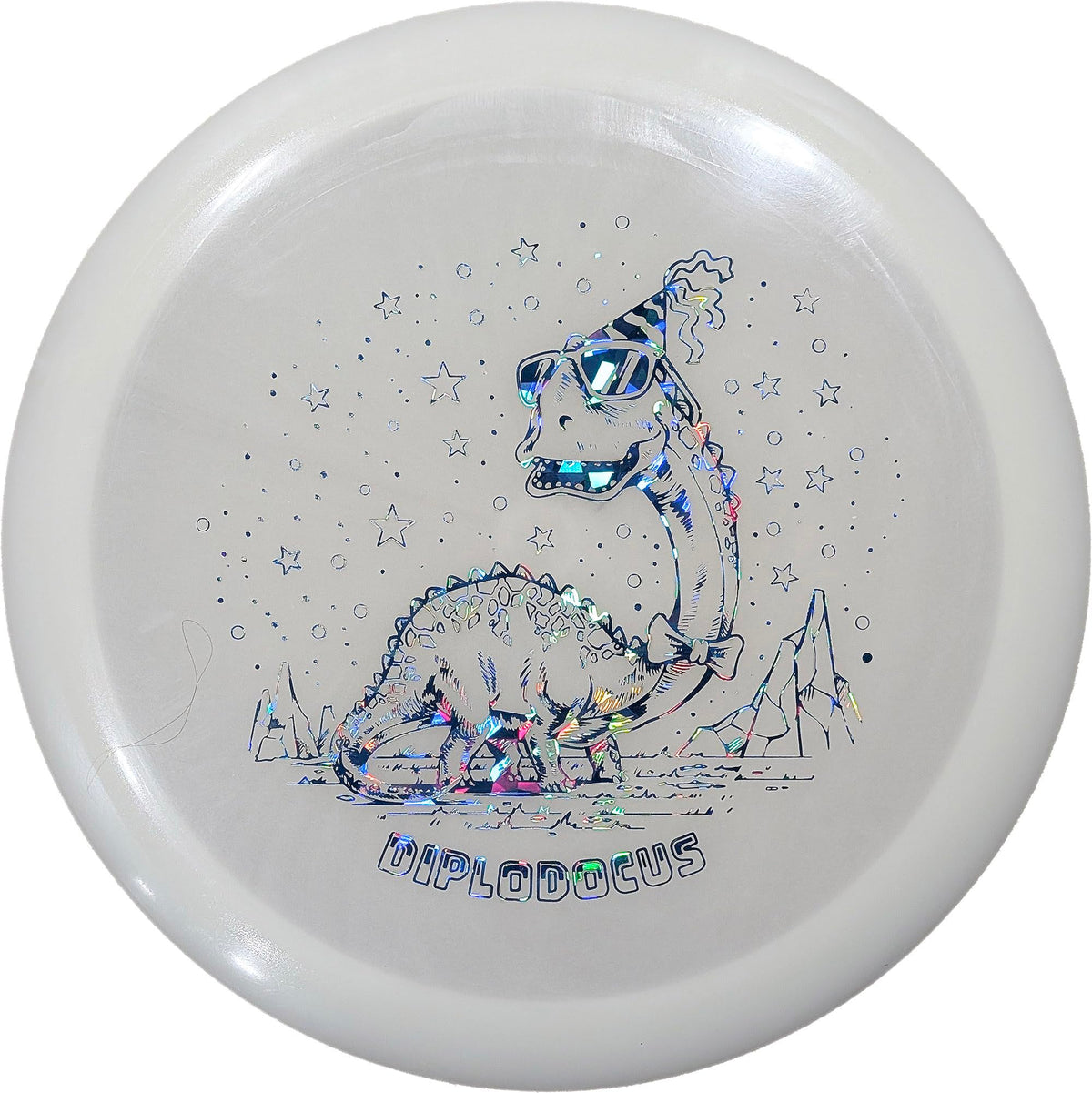 Infinite Discs Diplodocus glow-in-the-dark driver ideal for kids, beginners, and night practice.
