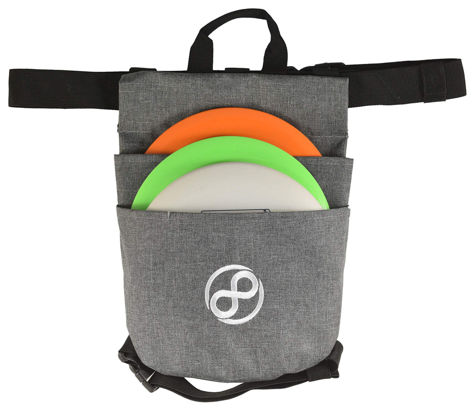 Infinite Discs Holster Grey front view, compact two-to-three disc capacity