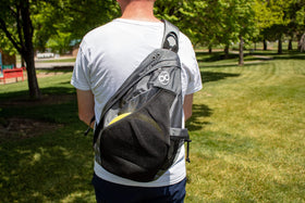 Infinite Discs Slinger Backpack ready for tournament carry with organized gear.