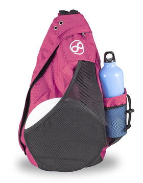 Infinite Discs Slinger Backpack front view pink for fast access to discs