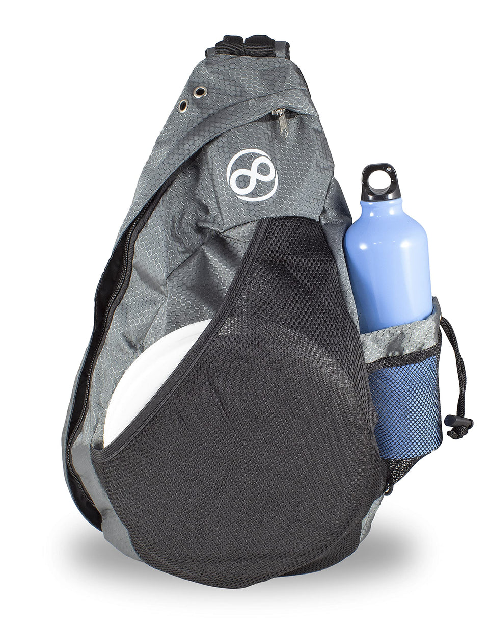 Infinite Discs Slinger backpack main compartment for quick disc storage on the course
