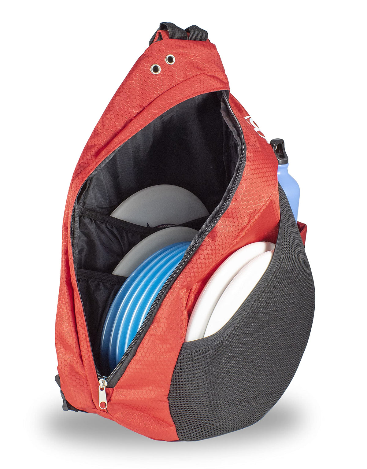 Infinite Discs Slinger Backpack shows two go-to slots for quick access.