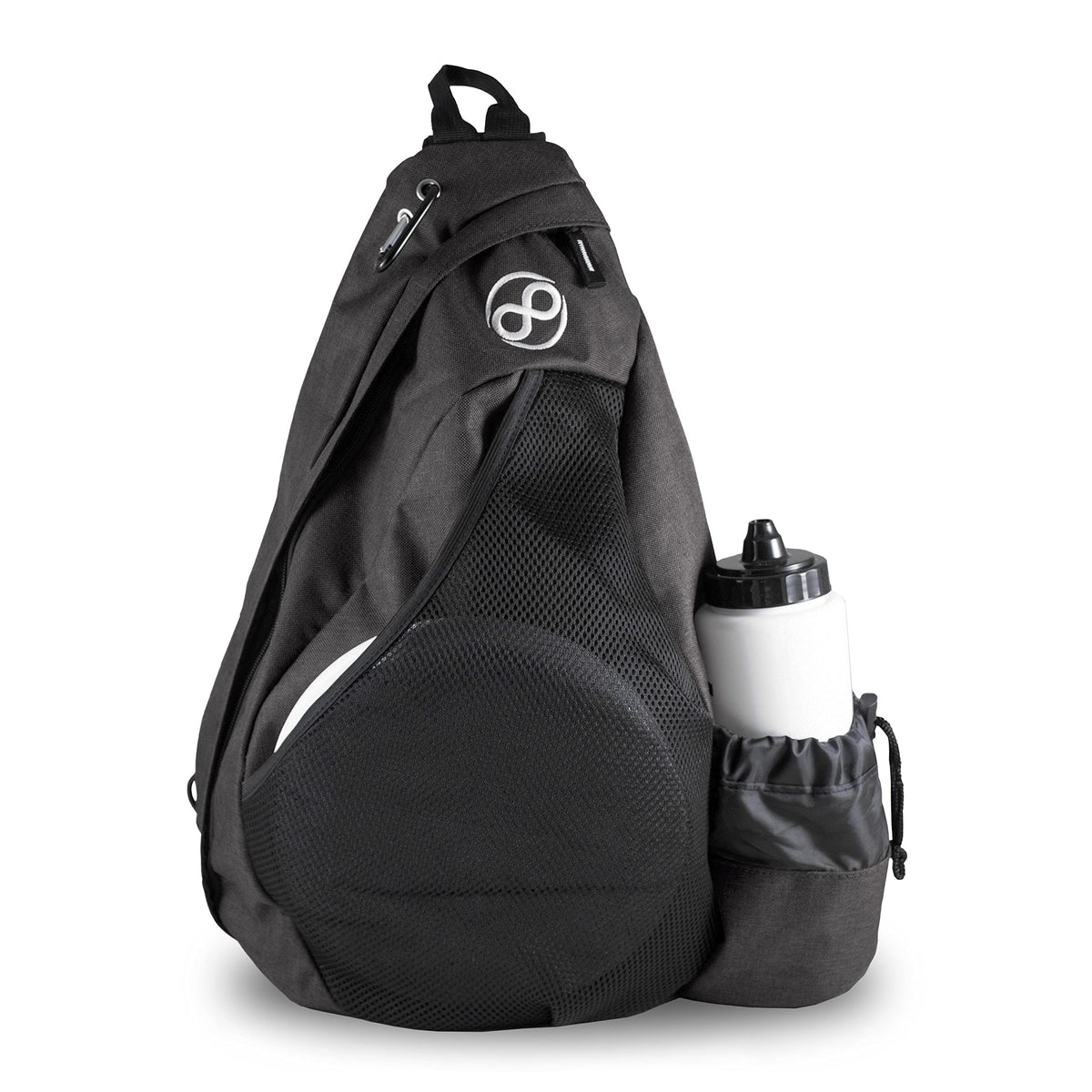 Infinite Discs Slinger Deluxe backpack showing 12-disc storage for quick on-course access.