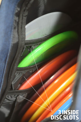 Bright red Slinger Deluxe bag stands out on the course.