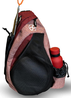 Infinite Discs Tournament Slinger bag showing 12-disc capacity for quick course setup.