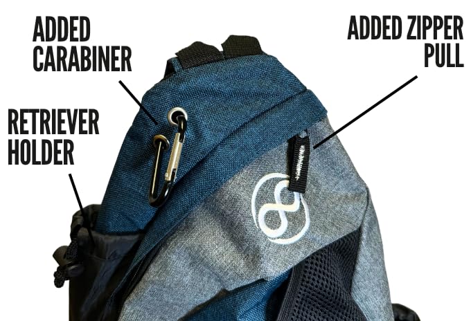Infinite Discs Tournament Slinger Bag adjustable strap for comfort on either shoulder.