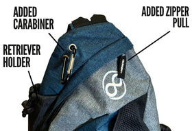 Infinite Discs Tournament Slinger Bag adjustable strap for comfort on either shoulder.