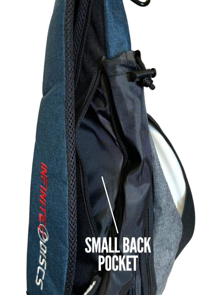 Infinite Discs Tournament Slinger Bag retriever pole carrier and mini pocket included.
