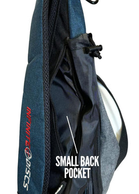 Infinite Discs Tournament Slinger Bag retriever pole carrier and mini pocket included.