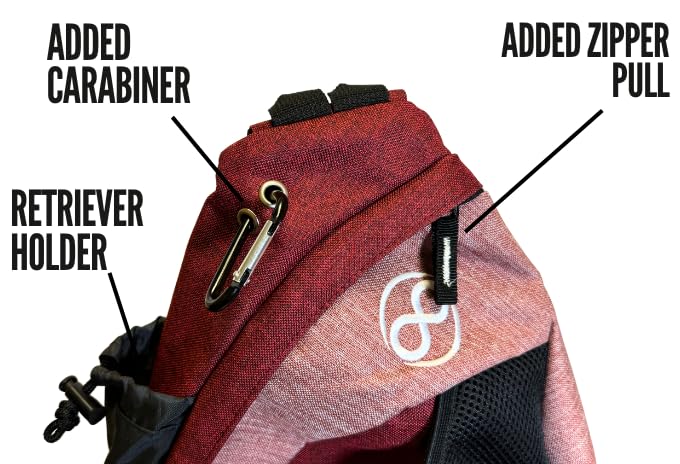 Infinite Discs Tournament Slinger retriever pole pocket keeps gear organized.