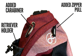 Infinite Discs Tournament Slinger retriever pole pocket keeps gear organized.