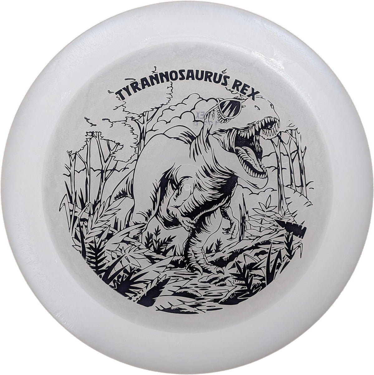 Infinite Discs Tyrannosaurus Rex distance driver for kids glows in the dark, ideal for dusk rounds.