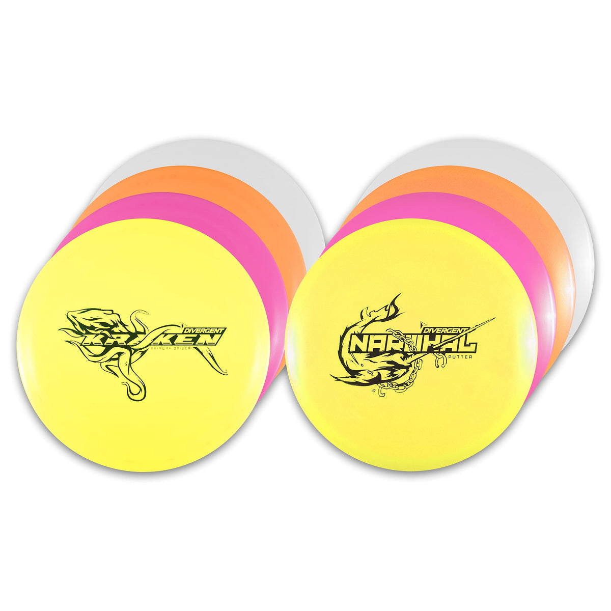 Infinite Discs Divergent Narwhal putters in the starter set for accurate putts