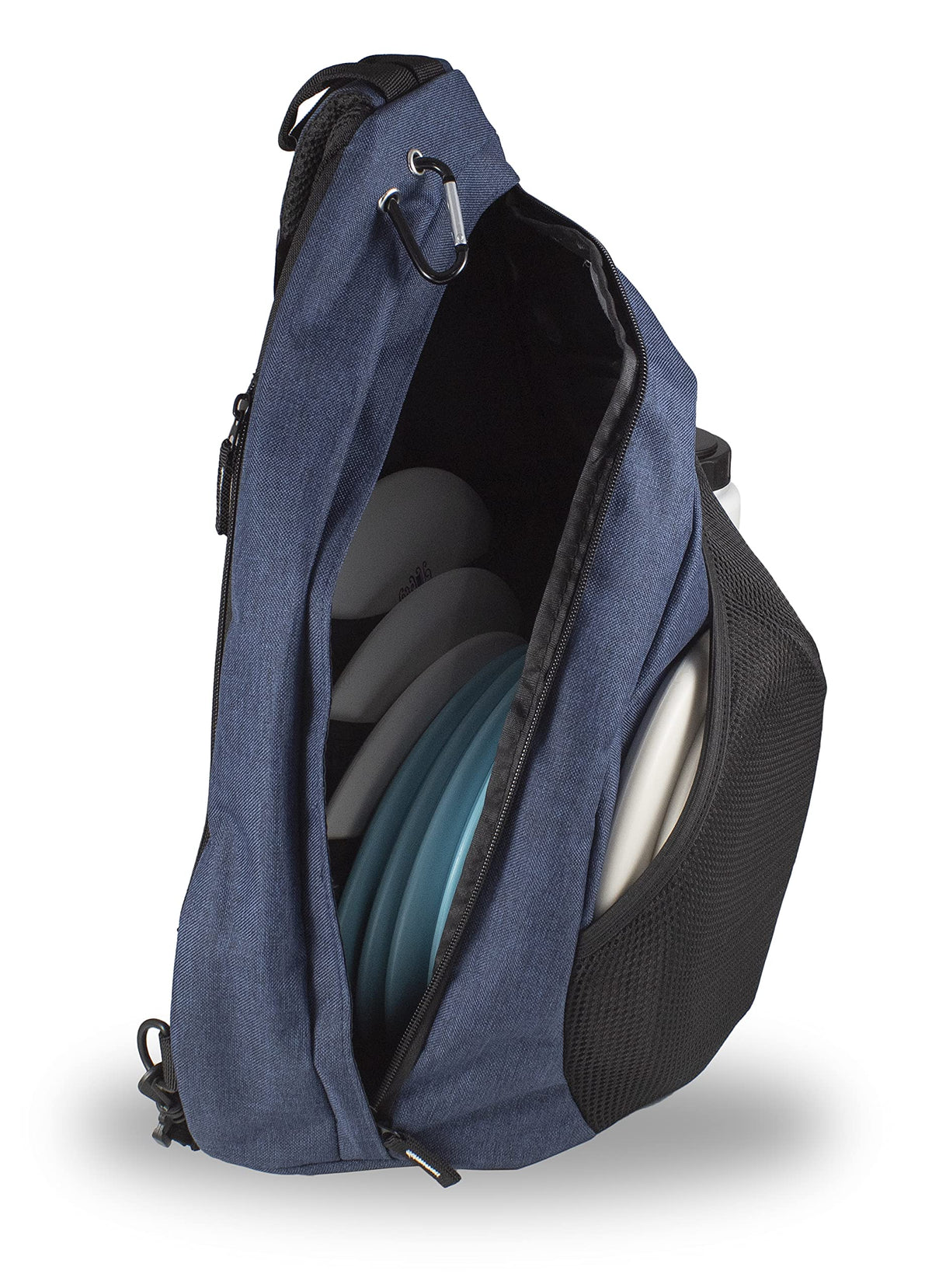 Infinite Discs Slinger Deluxe front putter pouch holds two putters for convenient access