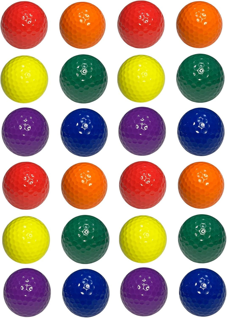 Infusion miniature golf balls in assorted colors for easy backyard putting and visibility