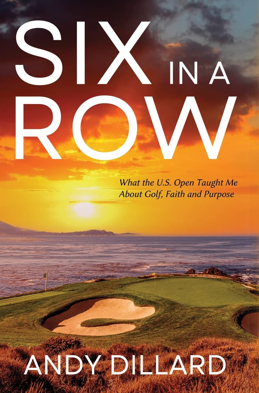 IngramSpark Six in a Row book cover exploring golf, faith, and personal purpose.