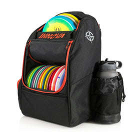 Interior view of Innova Adventure Pack highlighting organized discs and gear compartments