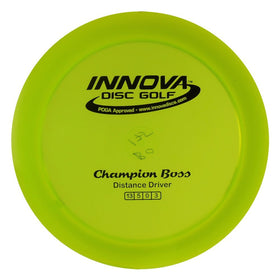 INNOVA Boss in-flight action highlights length potential with predictable fade for power throws.