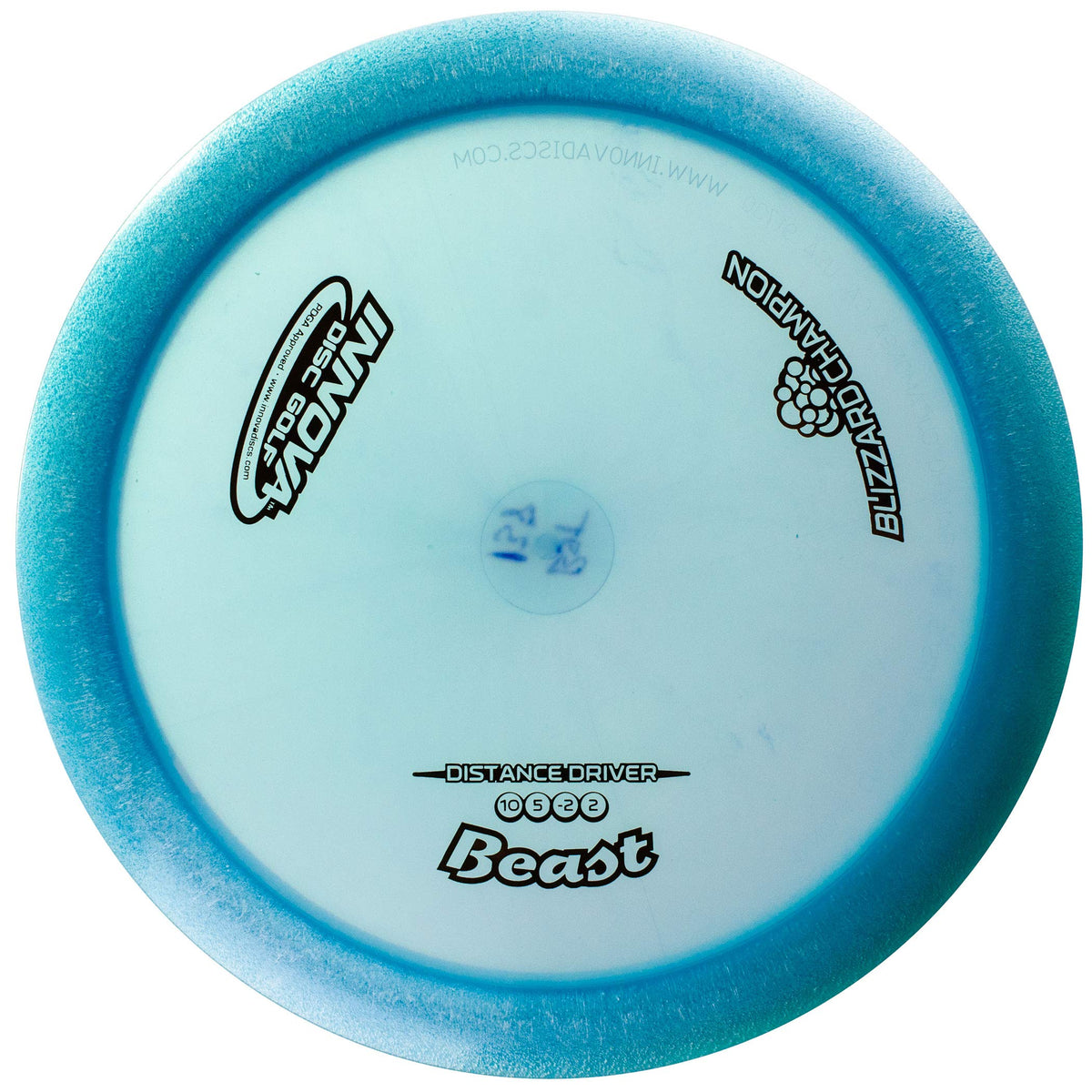 Innova Blizzard Champion Beast golf disc enables long-distance flights with lightweight durability