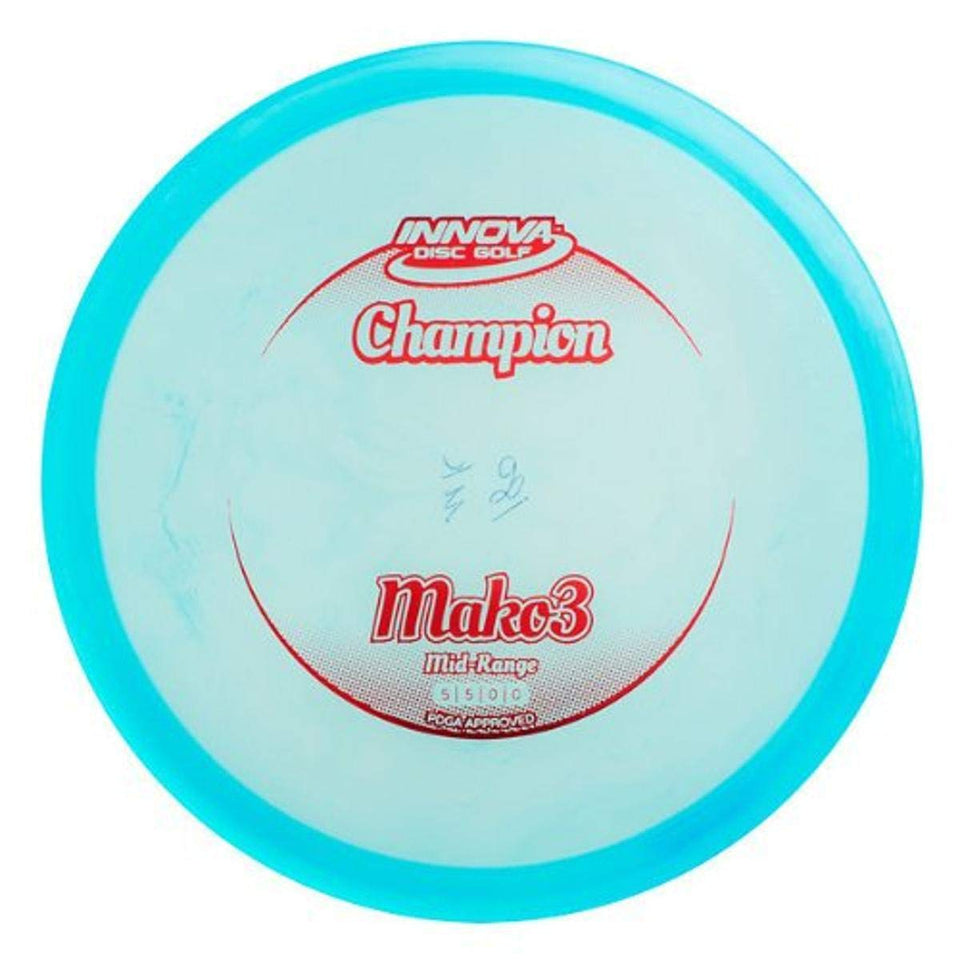 Innova Mako3 mid-range disc in Champion plastic with straight flight for precise approaches.