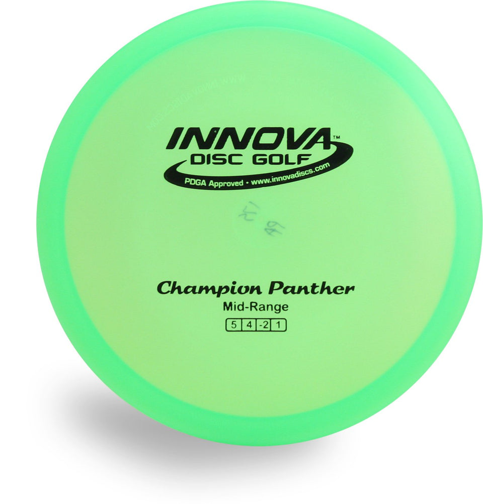 INNOVA Champion Panther midrange disc in Champion plastic, ideal for turnovers and rollers.