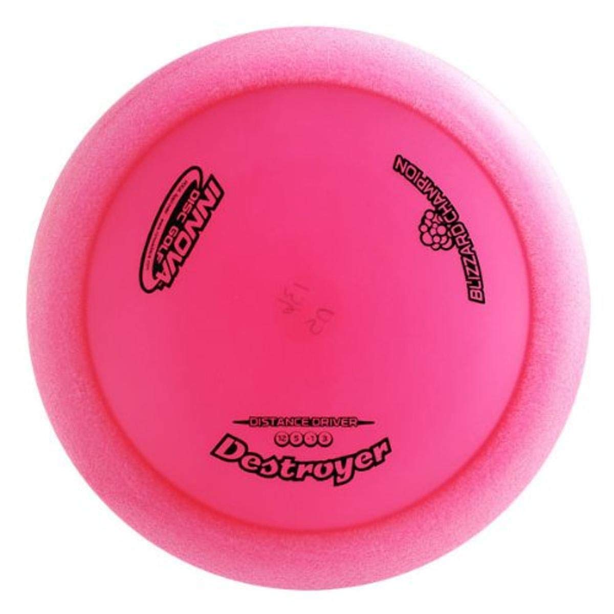 Innova Destroyer Blizzard Disc in flight for long-distance wind-tolerant drives.
