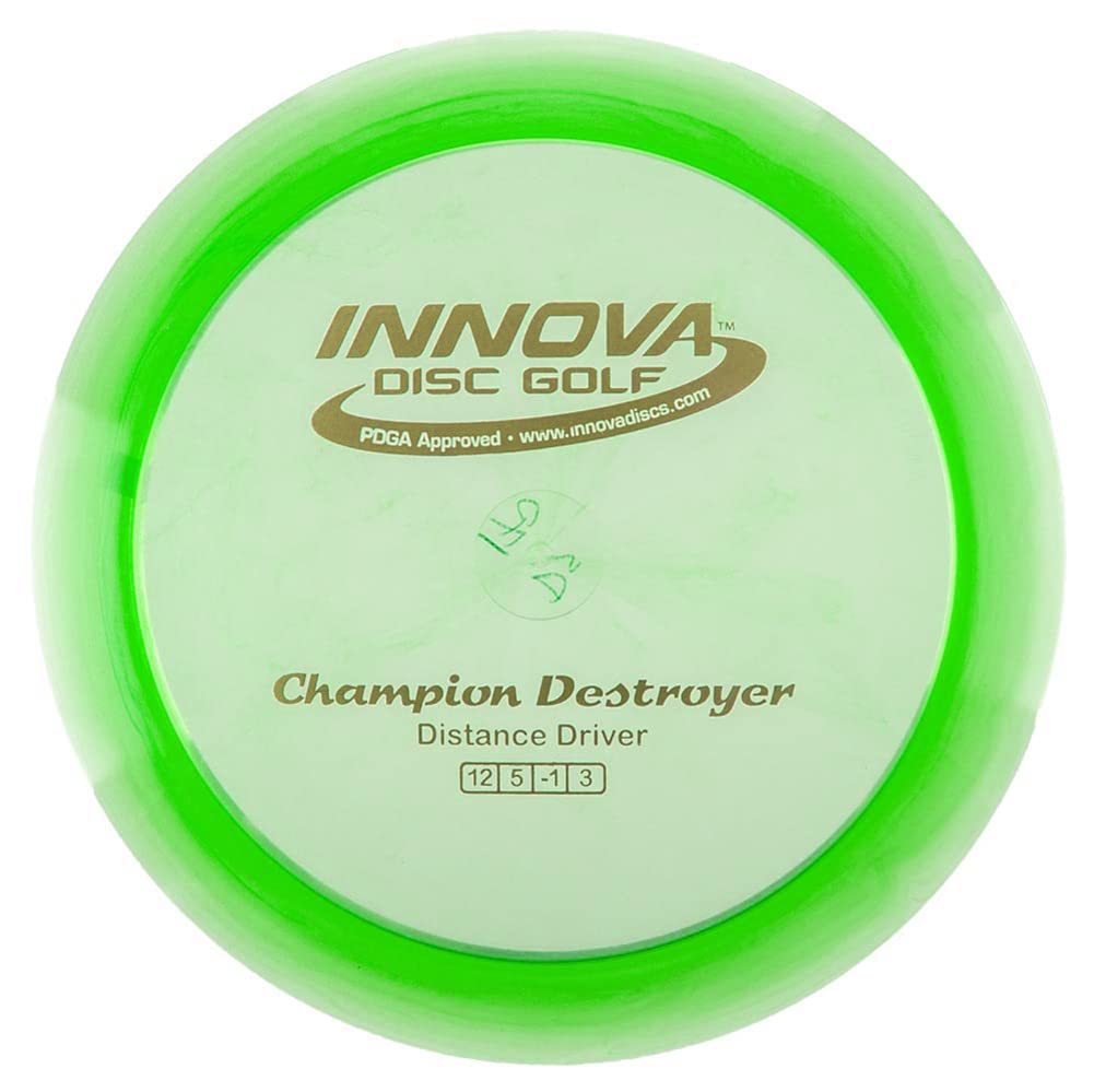 Innova Destroyer in hand ready for long range power throws.
