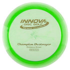 Innova Destroyer in hand ready for long range power throws.