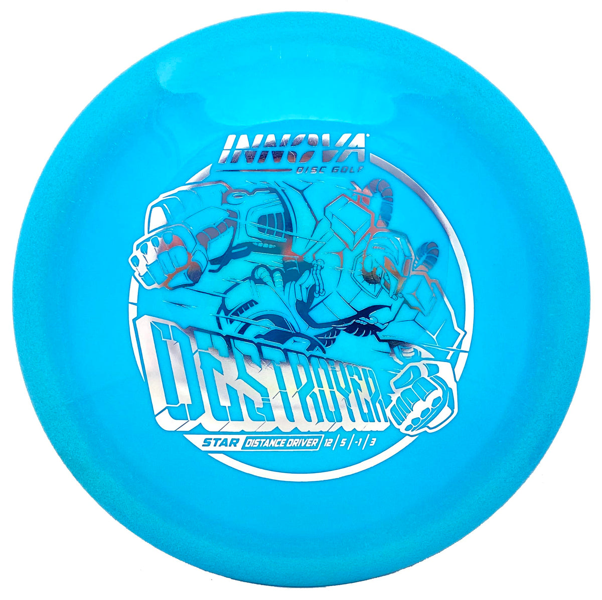 Innova Destroyer Robot Stamp flight angle image emphasizes maximum distance and long-hyzer capability.
