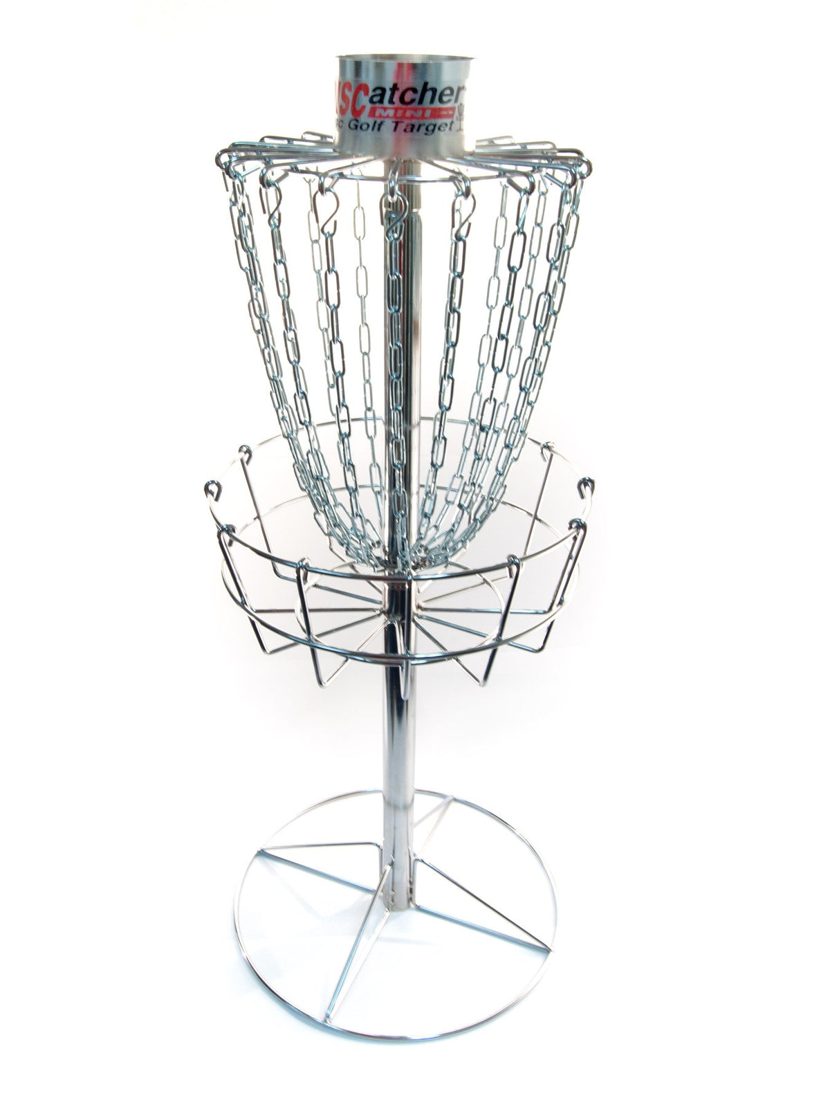 Innova DISCatcher Mini Target in silver for compact, portable disc golf practice.