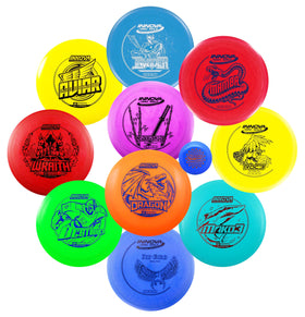 Innova Disc Golf Set 10-Pack displayed in a bag for beginners' starter kit