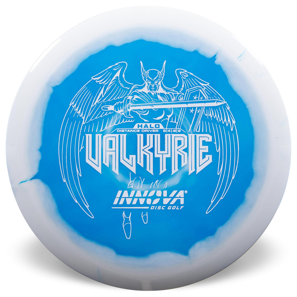 Innova Halo Star Valkyrie distance driver side view ready for tailwind drives.