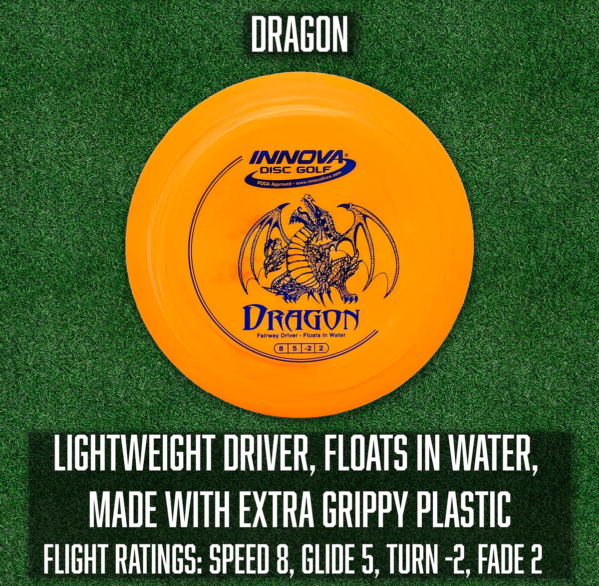 Innova Dragon lightweight driver with easy grip and high glide for distance