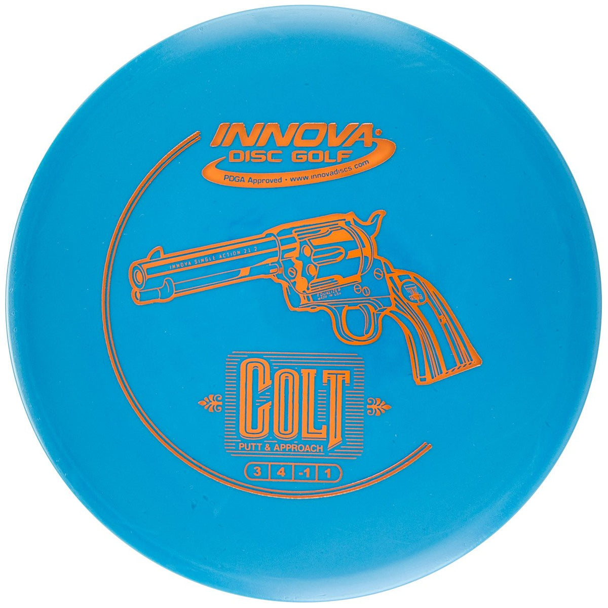 INNOVA DX Colt putter close-up showing the V-Tech nose for stable throws and precise putting