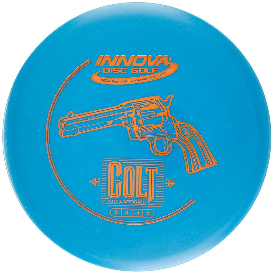 INNOVA DX Colt putter close-up showing the V-Tech nose for stable throws and precise putting