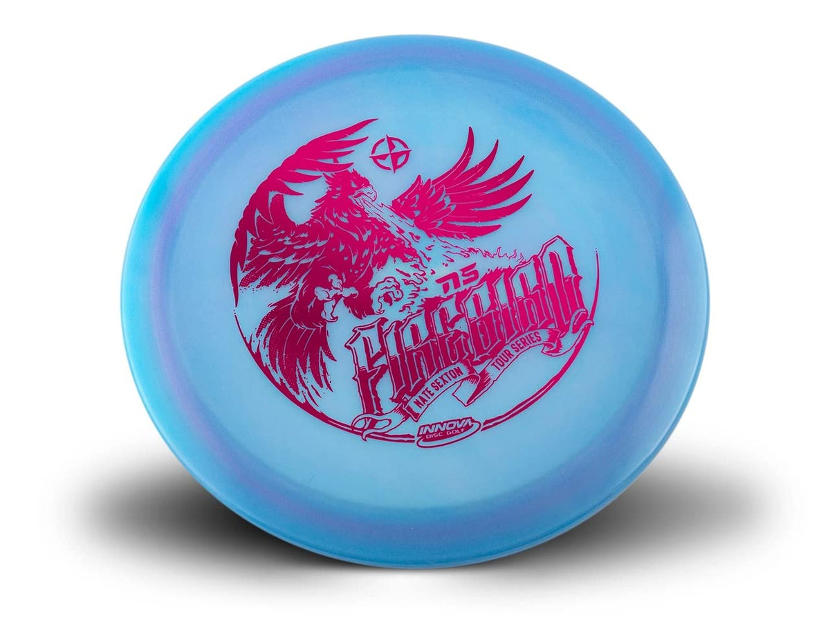 Innova Firebird color glow edition with Nate Sexton hot stamp for long-distance flights.