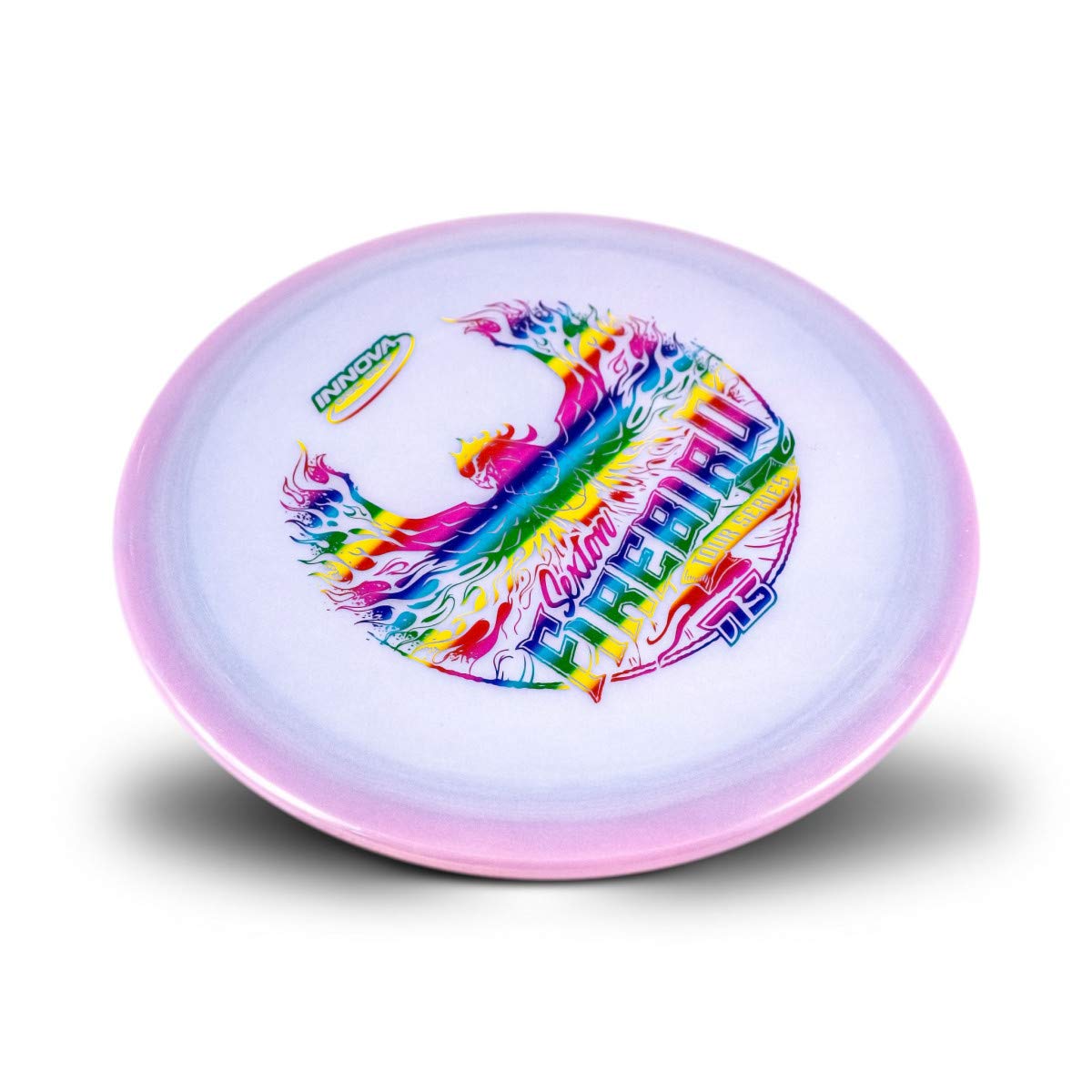 INNOVA Firebird glow disc highlights flight ratings for stable fades and finishes.