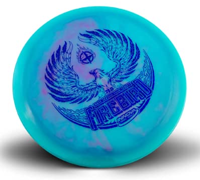 Innova Firebird Glow Nate Sexton with swirling colors; reliable overstable fairway for forehands.