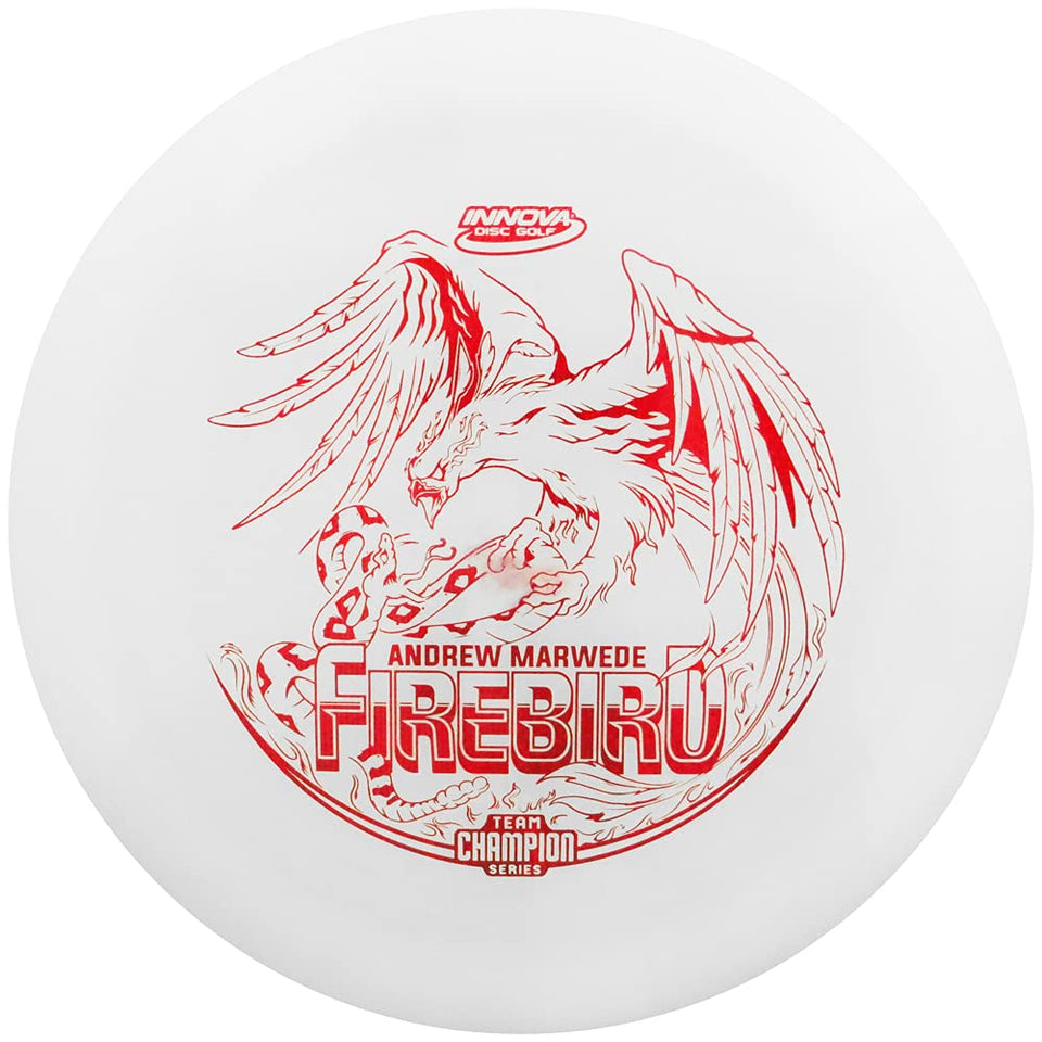 Innova Firebird Glow Tour Series by Andrew Marwede, ideal for windy, long-distance throws in low light