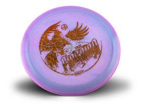 Innova Firebird tour edition showcases Nate Sexton stamp for reliable backhand control.