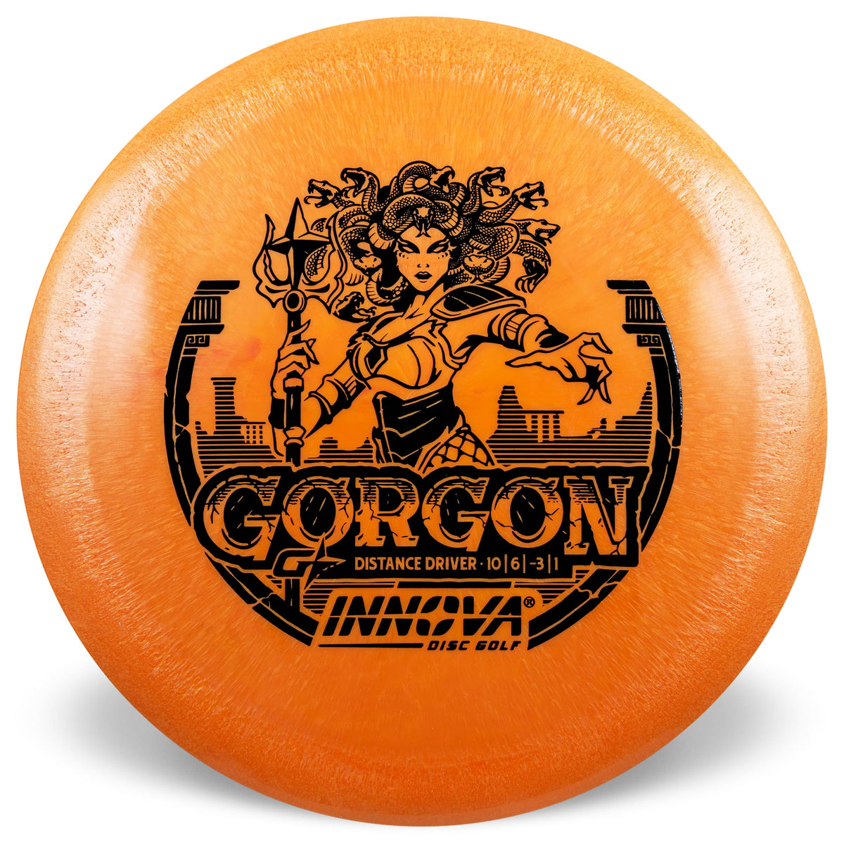 Innova GStar Gorgon in flight with straight distance and reliable fade.