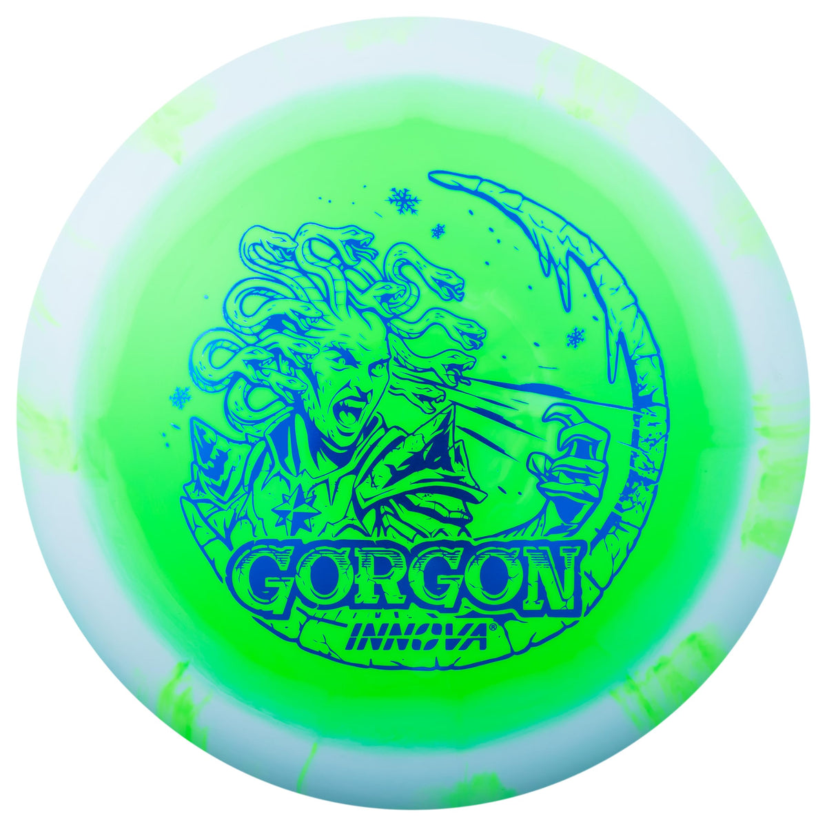 Innova Halo Star Gorgon back view with holiday stamp for visibility
